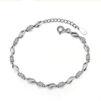 Silver-Plated Crystal Love Bracelet